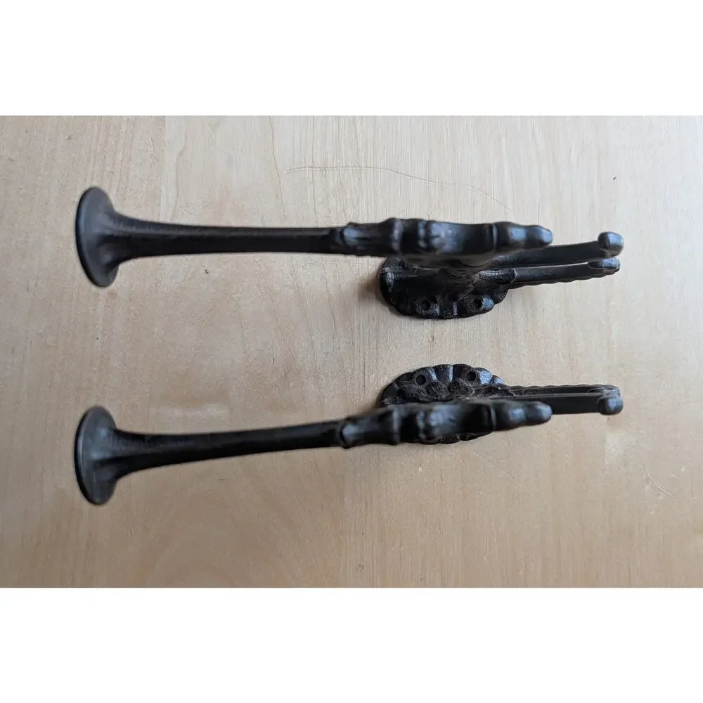 🧨Vintage Set of 2 Victorian Style Cast Iron Coat Hooks